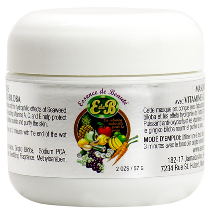 Hydrating Masque with Vitamin C, E & Gingko Biloba - Essence de Beauté